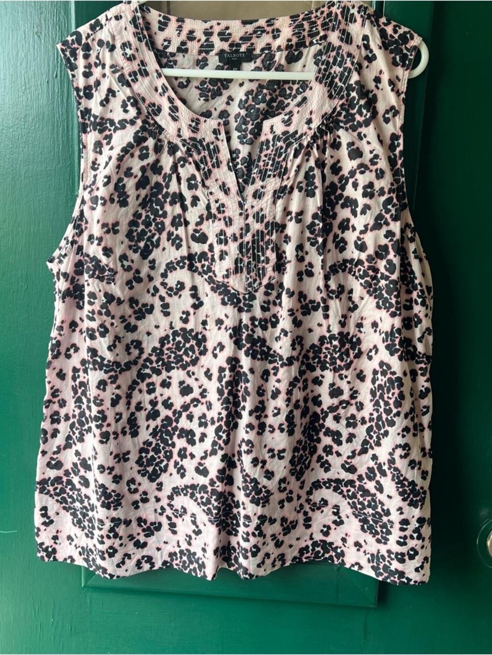 Talbots Pink and Black Leopard Print Sleeveless Tank